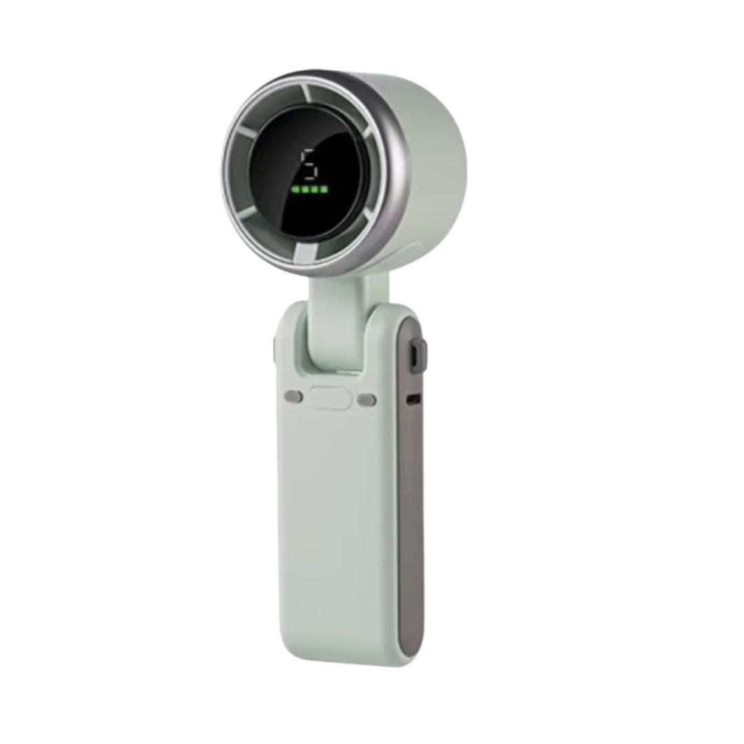 Folding High-Speed Handheld Fan | 3600mAh | 5 Speed | Digital Display | USB Rechargeable